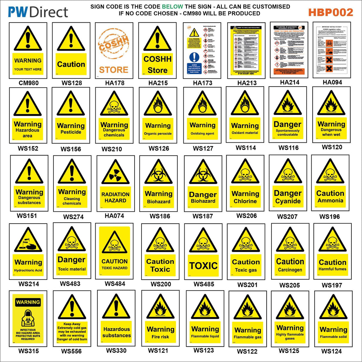Coshh Store Biohazard Highly Flammable Harmful Chemicals, HBP002 – PWDirect