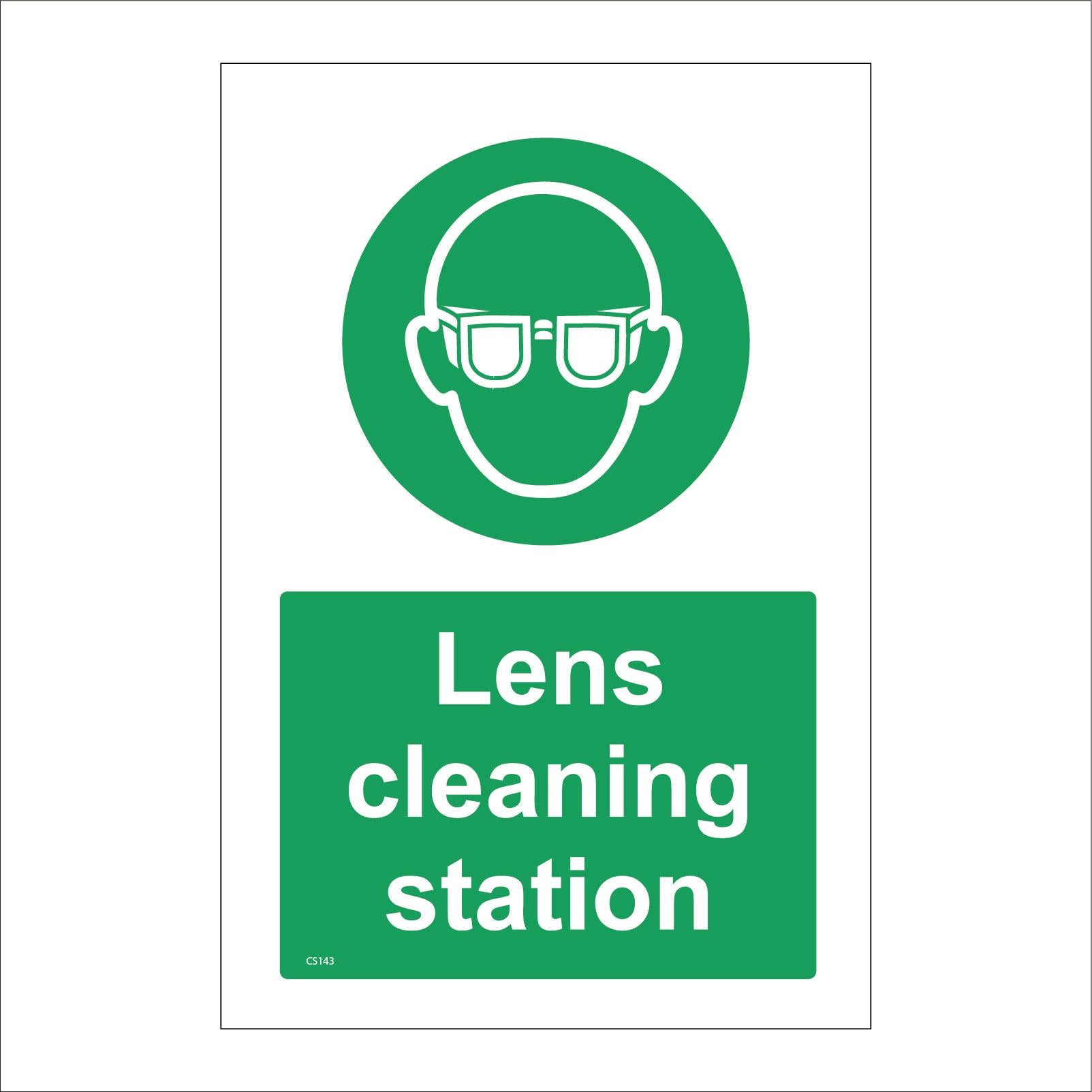 Lens Cleaning Station Sign with Circle Face Glasses – PWDirect