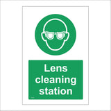 CS143 Lens Cleaning Station Sign with Circle Face Glasses