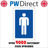 TS050 Male Toilet White On Blue