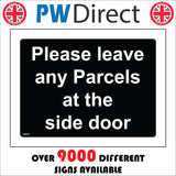 GG443 Please Leave Parcels At Side Door