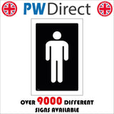 TS051 Male Toilet White On Black