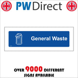 GG379 General Waste White On Blue Non Recyclable