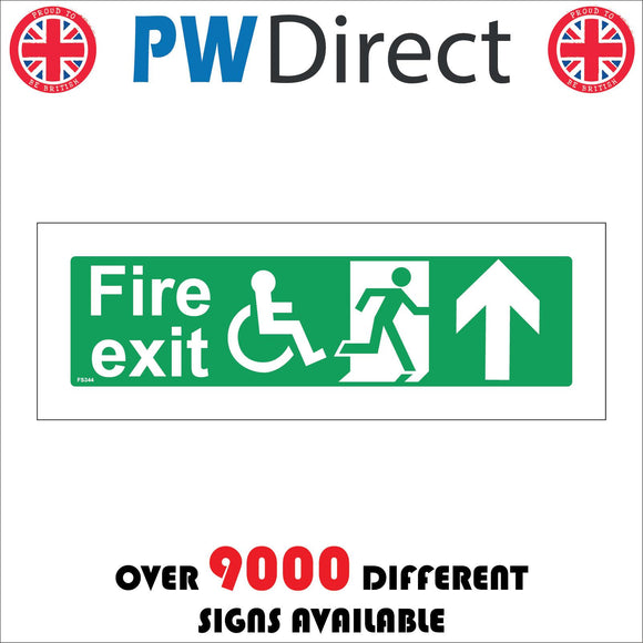 FS344 Fire Exit Wheelchair Accessible North Arrow Running Man