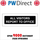 GG346 All Visitors Report To Office Plaque