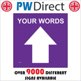 WM062G Custom Text Words Ahead Arrow Purple Track Trail Guide