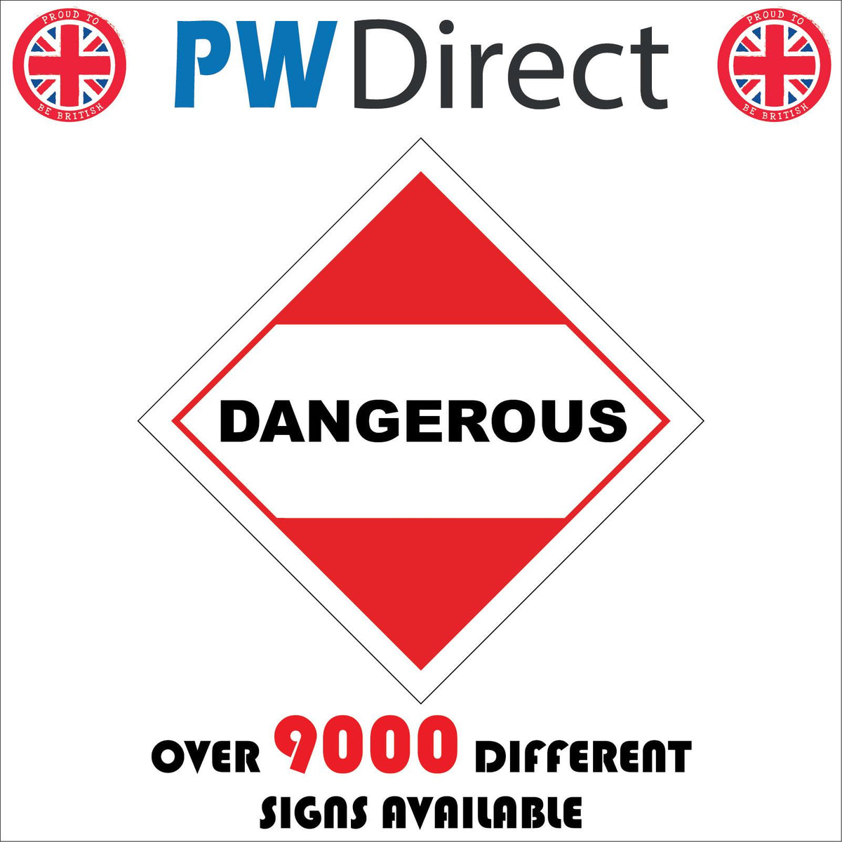Dangerous White Red Placard Diamond Label Mark Transport Shipping ...