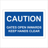 CS357 Caution Gates open Inwards Keep Hands Clear