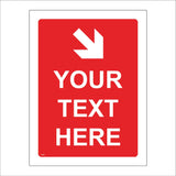 FI399 Your Text Here Diagonal Down Right Arrow Made To Order