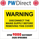 WT415 Warning Disconnect The Mains Supply Before Removing Cover