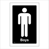 TS030 Boys Toilet White On Black