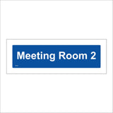 GG341 Meeting Room 2 White On Blue Plaque Conference