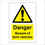 WT494 Danger Beware Of Farm Vehicles