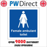 TS262 Female Ambulant Toilet White On Blue
