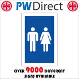 TS053 Male Female Toilet White On Blue