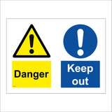 MU055 Danger Keep Out Sign with Triangle Exclamation Mark