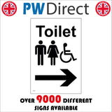 TS079 Male Female Disabled Toilet Right Arrow