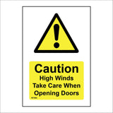 WT464 Caution High Winds Take Care When Opening Doors