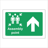 FS499 Fire Assembly Point Up Ahead Arrow