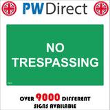 PR512 No Trespassing Green Background White Text
