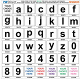 MSQ005 Custom Choice Image Alphabet Lower Case Numbers Letters