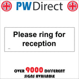 GG355 Please Ring For Reception Front Desk Attention Arrival