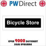 TR794 Bicycle Store White On Black Door Plaque