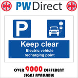 TR855 Keep Clear Electric Vehicle Recharging Point