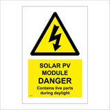 WT421 Solar PV Module Danger Contains Live Parts During Daylight