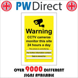 CT133 Warning CCTV Cameras Monitor Site 24 Hours A Day