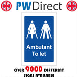 TS165 Male Female Ambulant Toilet White On Blue