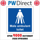 TS259 Male Ambulant Toilet White On Blue