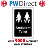 TS166 Male Female Ambulant Toilet White On Black