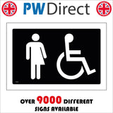 TS197 Trans Disabled Toilet White On Black Wheelchair Access