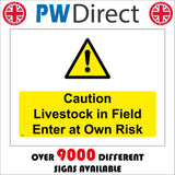 TR902 Livestock In Field Enter At Own Risk