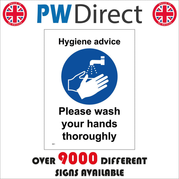 MB071 Hygiene Advice Please Wash Your Hands Thoroughly