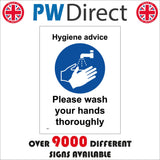 MB071 Hygiene Advice Please Wash Your Hands Thoroughly