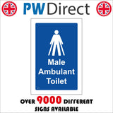 TS174 Male Ambulant Toilet White On Blue