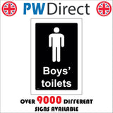 TS032 Boys Toilets White On Black