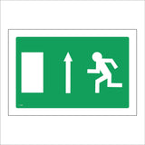 FS382 Fire Exit Up Arrow Running Man Door Left