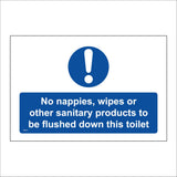 TS217 No Nappies Wipes Sanitary Products Flushed Down Toilet