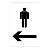 TS062 Male Toilets Left Arrow Black On White