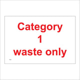 HA287 Catergory 1 Waste Only Red Text White Background