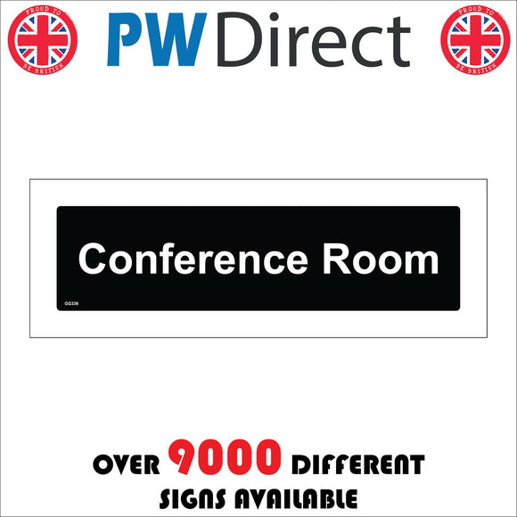 Conference Room White On Black Text Door Plaque – PWDirect