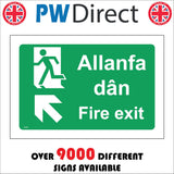 FS605 Allanfa Dan Fire Exit Running Man Up Left Arrow