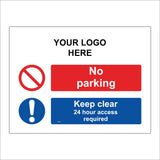 CC662 No Parking Keep Clear 24 Hour Access Required Custom
