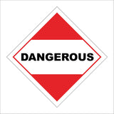 HA276 Dangerous White Red Placard Diamond Label Mark Transport Shipping