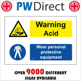 MU408 Warning Acid Wear Personal Protective Equipment