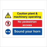 MU383 Plant Machinery Operating No Pedestrian Access Sound Horn