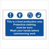 MB051 Food Production Area PPE Worn Wash Hands Starting Work
